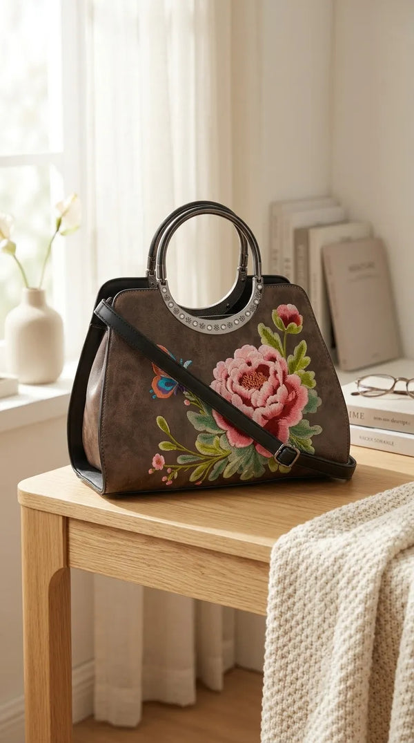 Coffee Formal Hand Bag For Ladies P37009