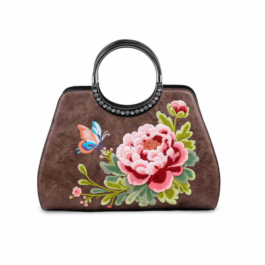 Coffee Formal Hand Bag For Ladies P37009