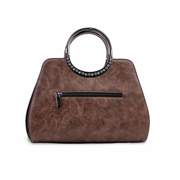 Coffee Formal Hand Bag For Ladies P37009