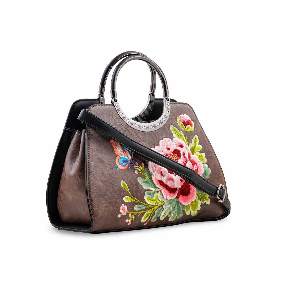 Coffee Formal Hand Bag For Ladies P37009