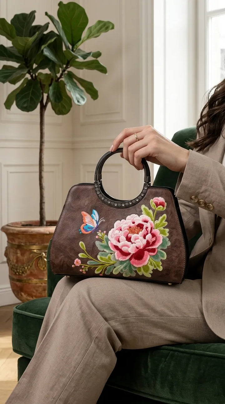 Coffee Formal Hand Bag For Ladies P37009