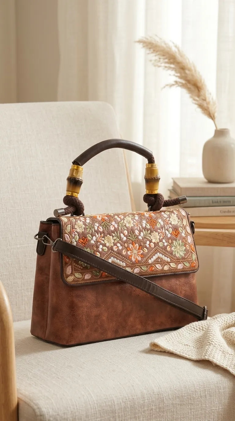 Brown Formal Hand Bag For Ladies P37010
