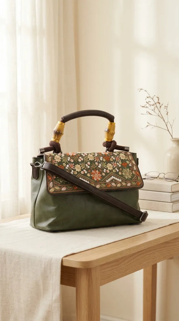 Green Formal Hand Bag For Ladies P37010