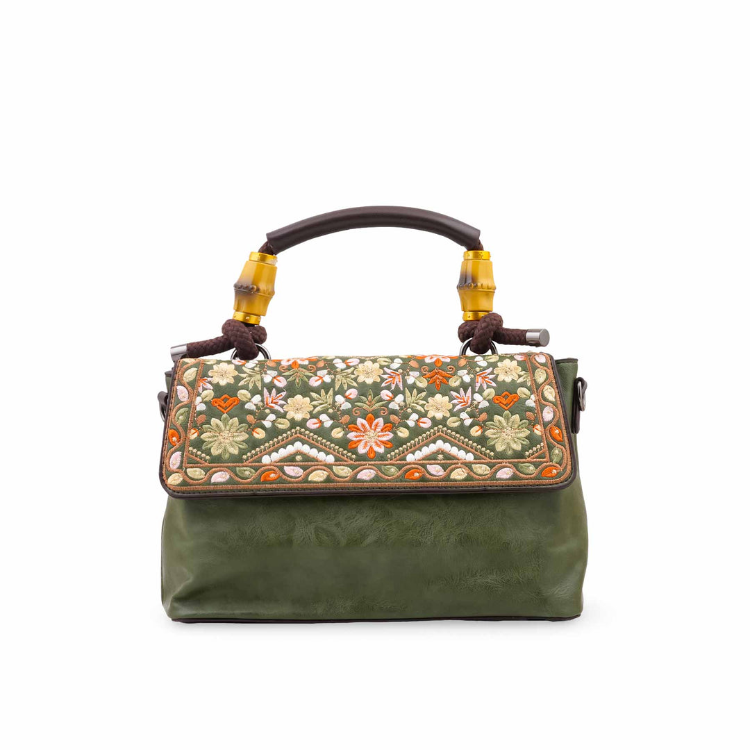Green Formal Hand Bag For Ladies P37010