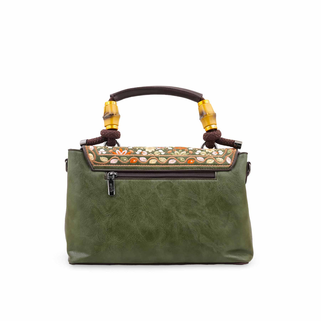 Green Formal Hand Bag For Ladies P37010