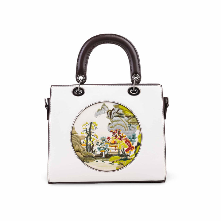 White Formal Hand Bag For Ladies P37012
