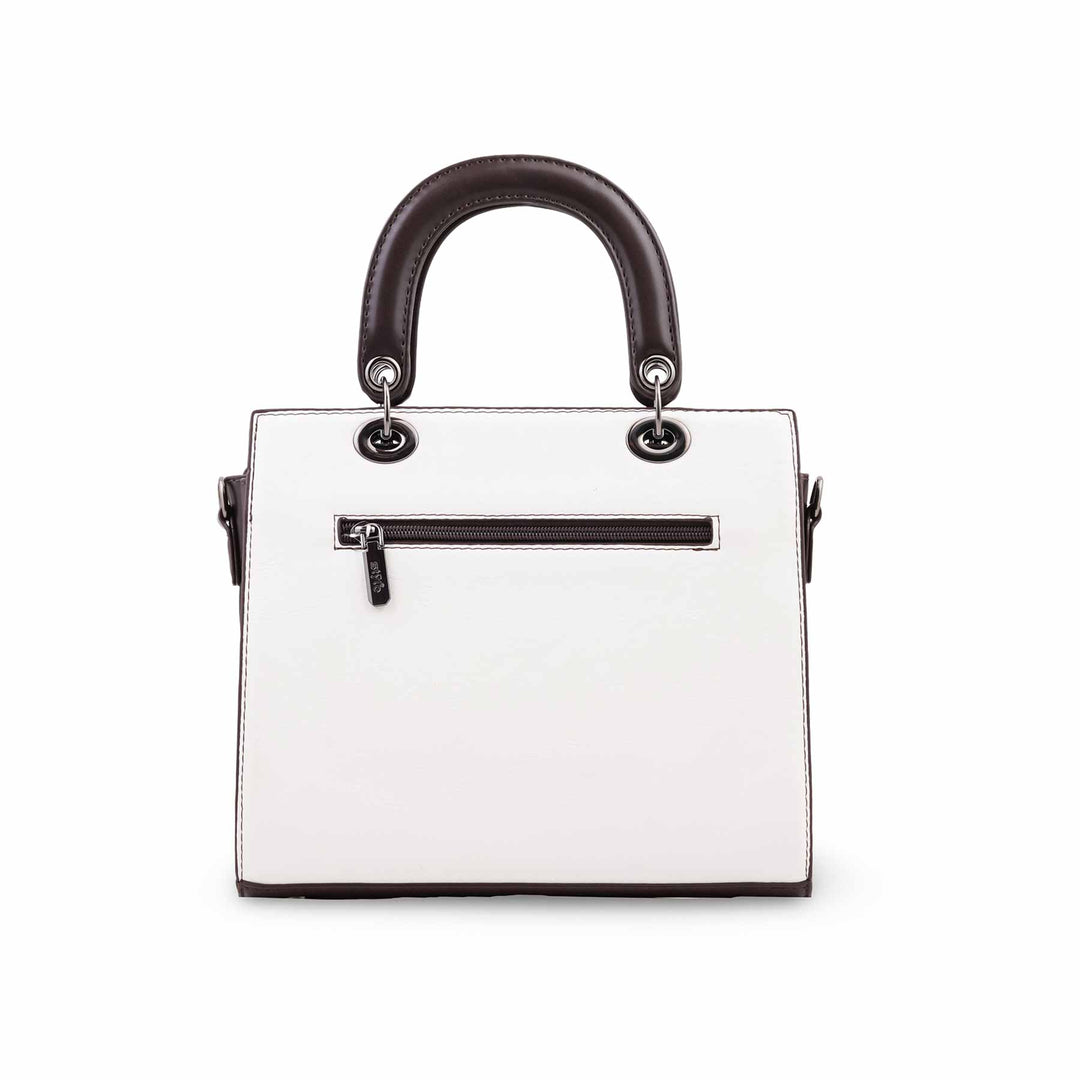 White Formal Hand Bag For Ladies P37012