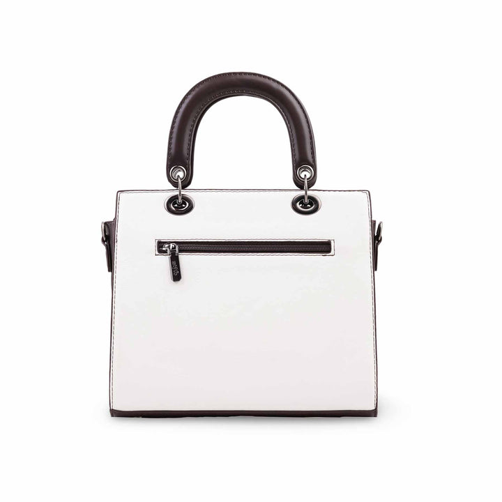 White Formal Hand Bag For Ladies P37012