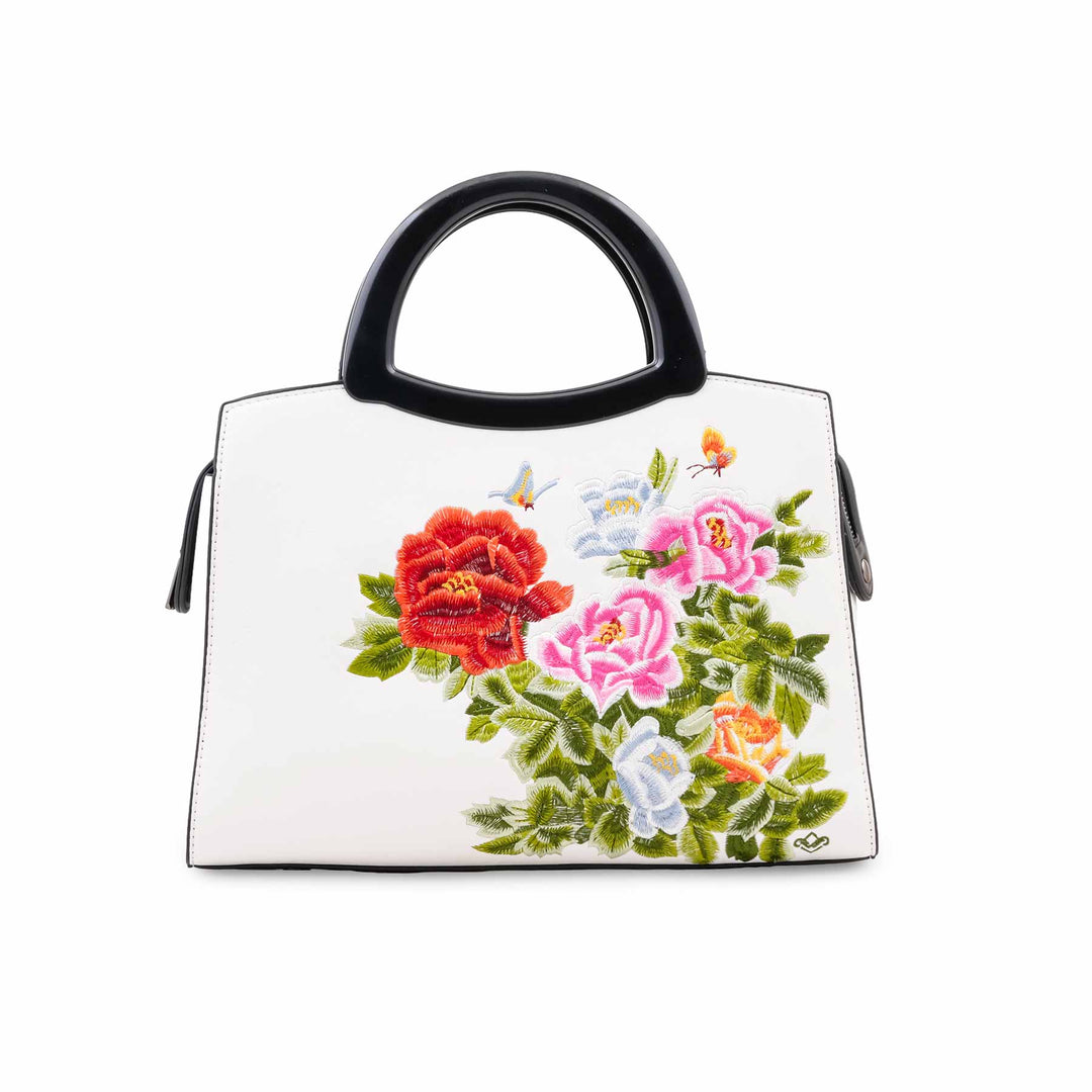 White Formal Hand Bag For Ladies P37013