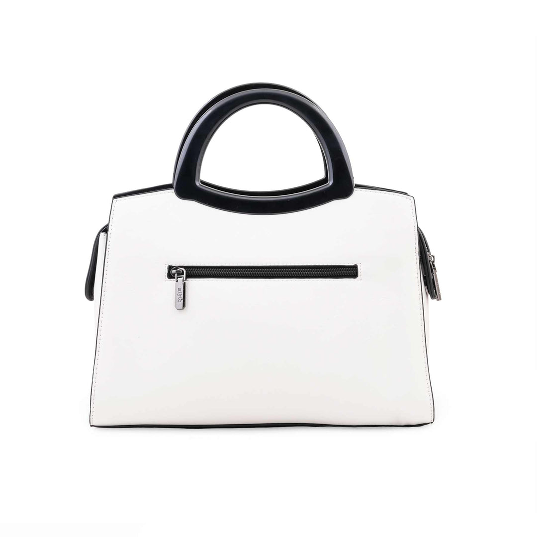 White Formal Hand Bag For Ladies P37013
