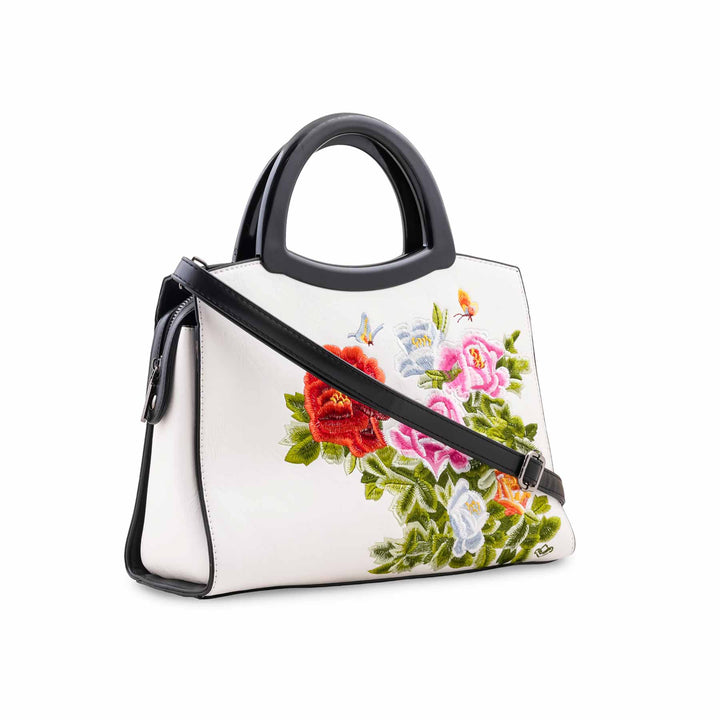 White Formal Hand Bag For Ladies P37013