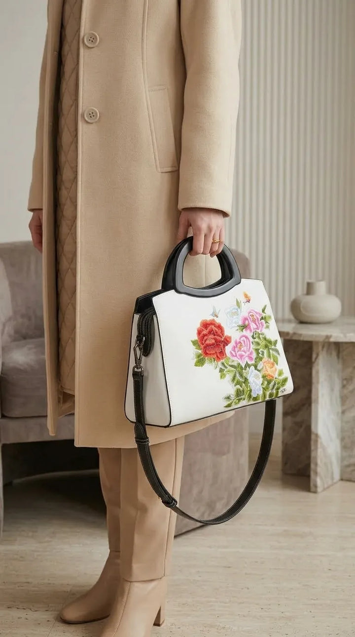 White Formal Hand Bag For Ladies P37013