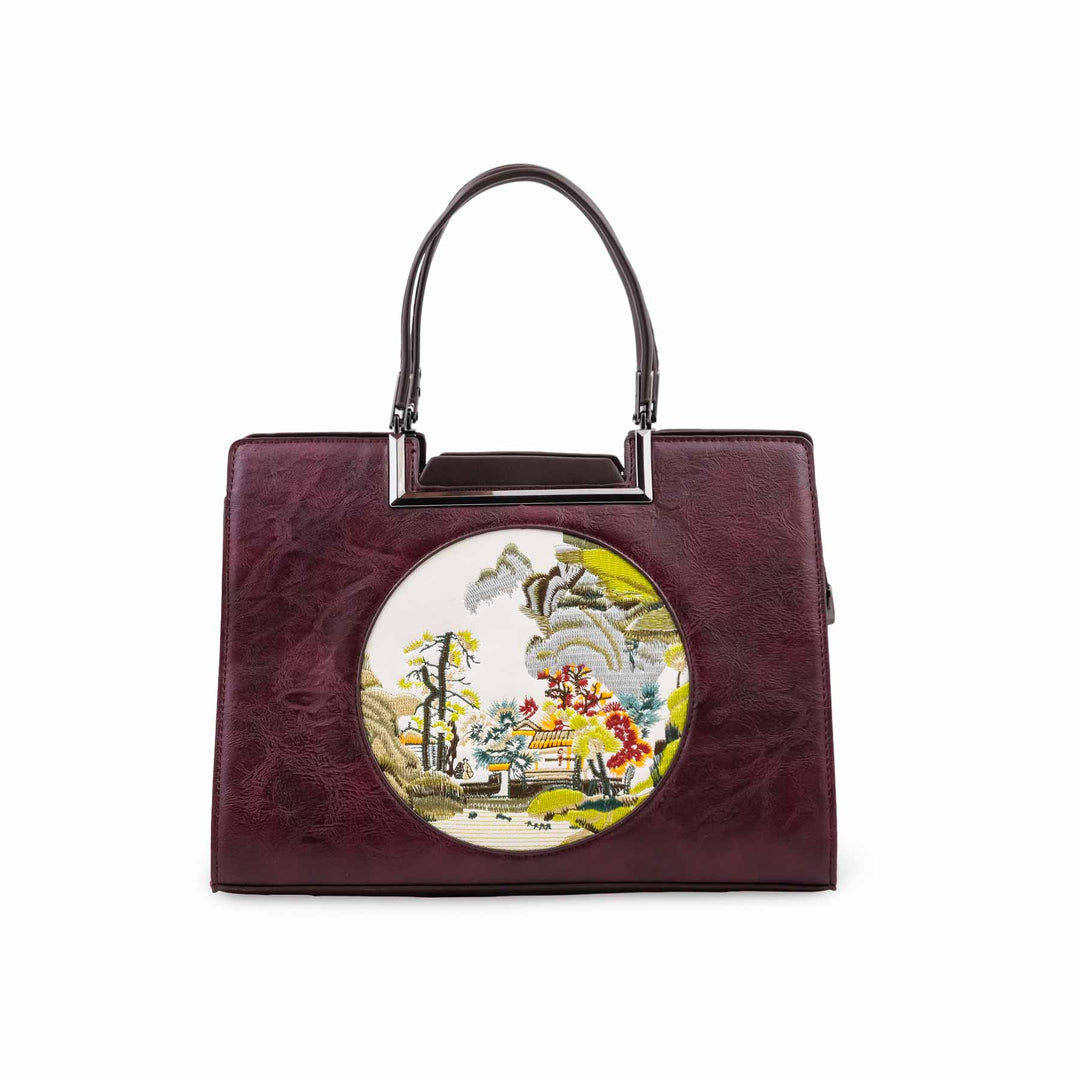 Maroon Formal Shoulder Bag For Ladies P37014