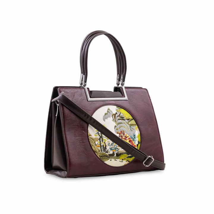 Maroon Formal Shoulder Bag For Ladies P37014