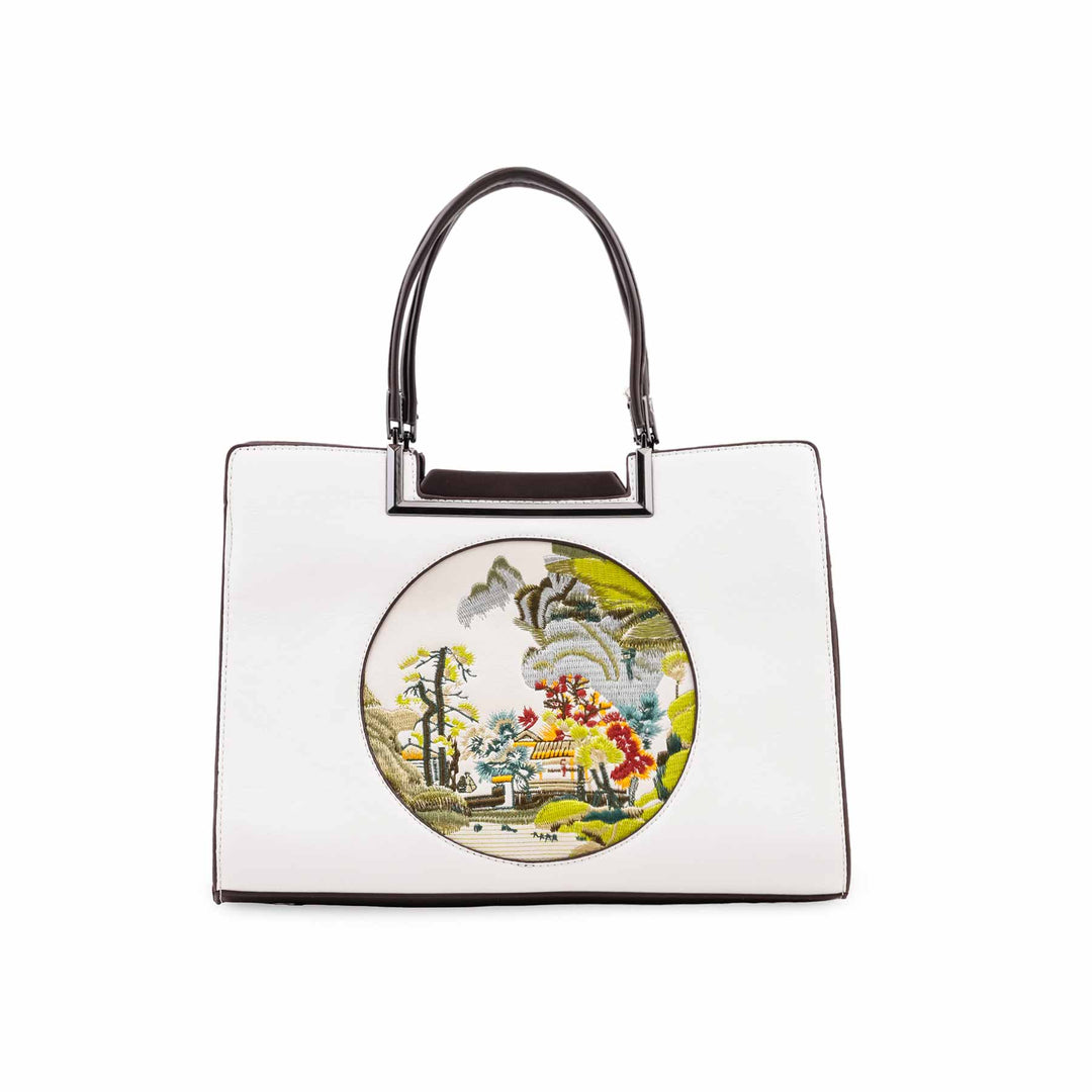 White Formal Shoulder Bag For Ladies P37014