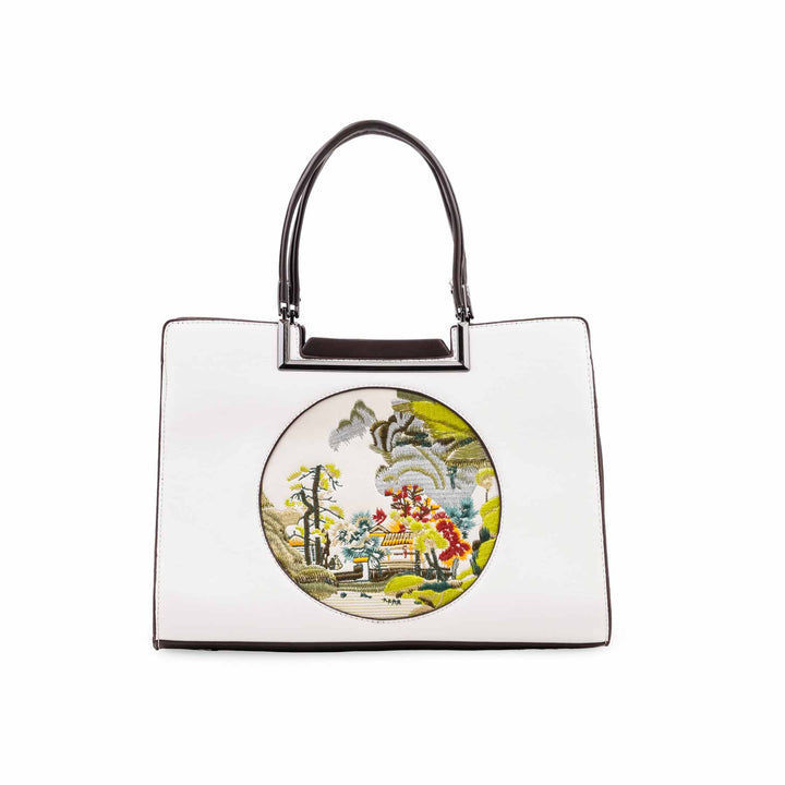 White Formal Shoulder Bag For Ladies P37014
