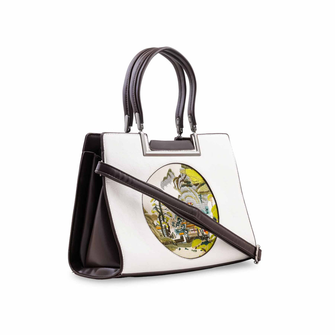 White Formal Shoulder Bag For Ladies P37014