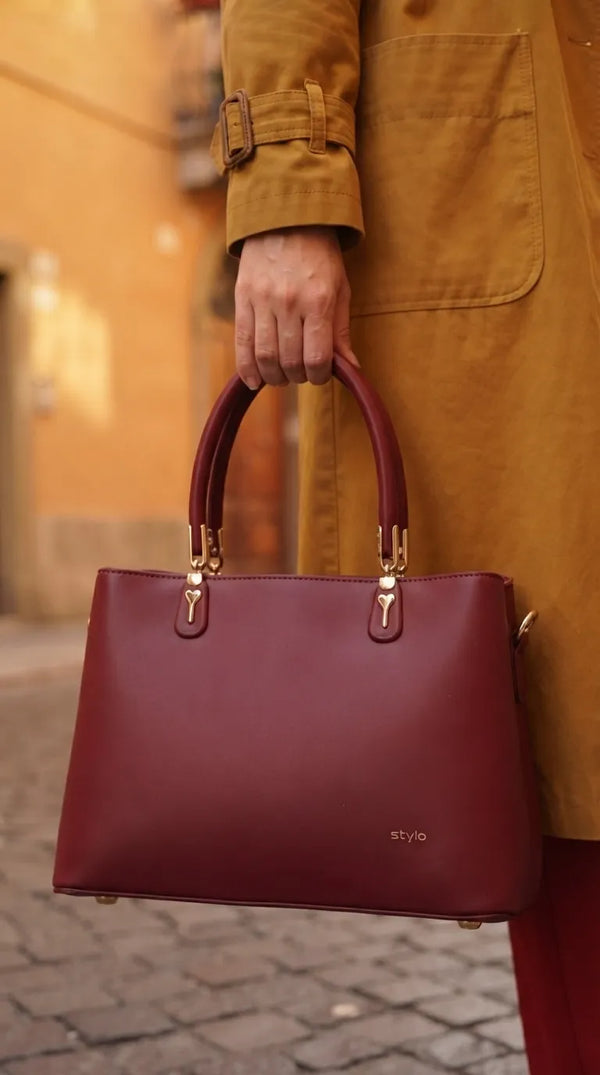 Maroon Formal Hand Bag For Women P37019