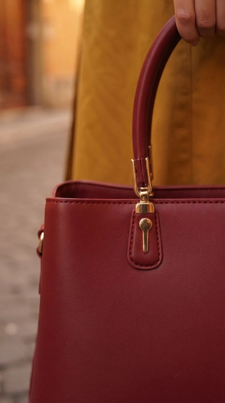Maroon Formal Hand Bag For Women P37019