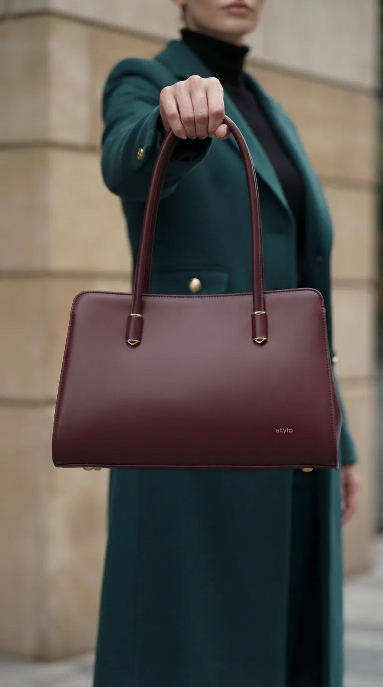 Maroon Formal Hand Bag For Women P37024