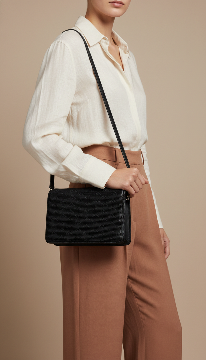 Black Fancy Shoulder Bag For Women P55617