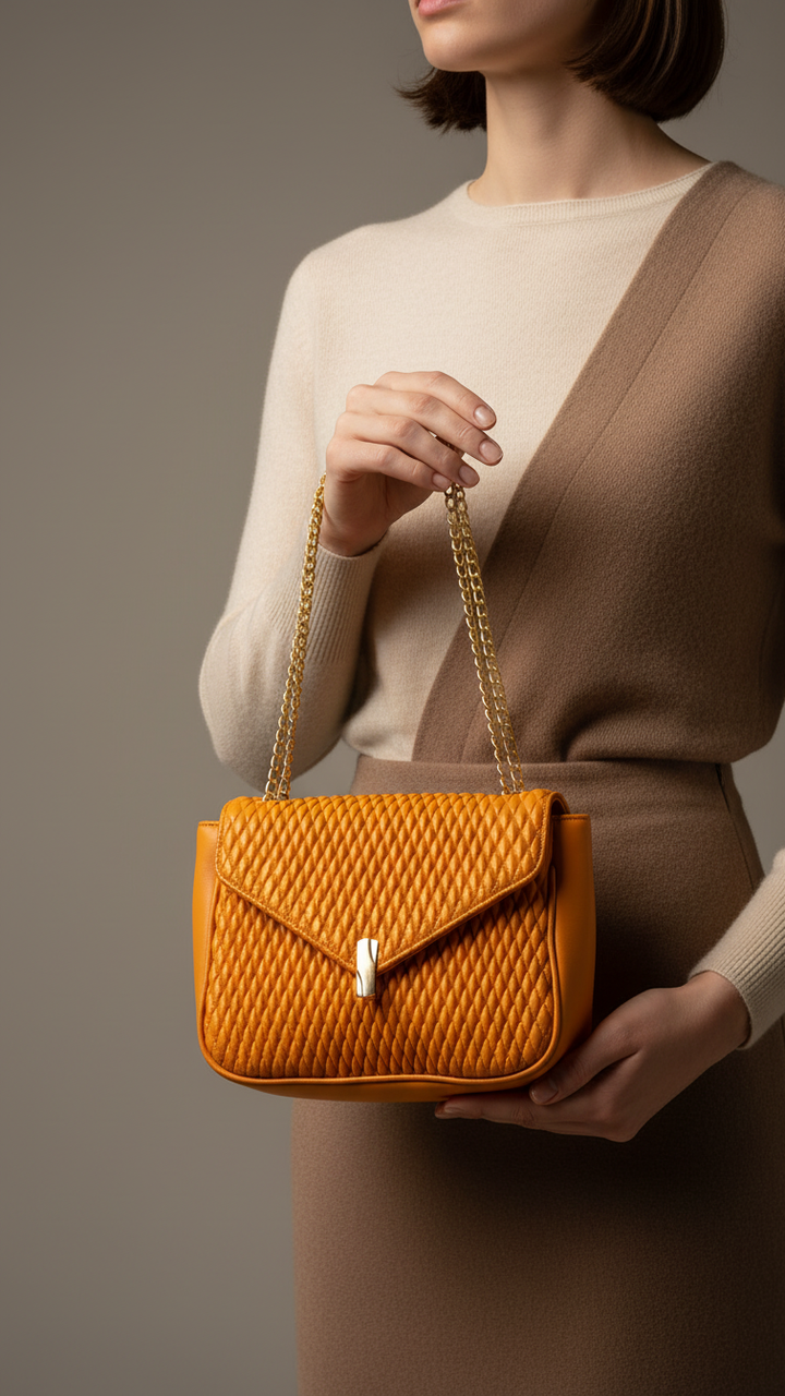 Mustard Formal Shoulder Bag P55623