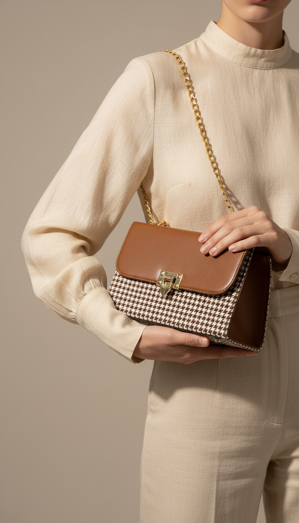 Brown Formal Shoulder Bag P55655