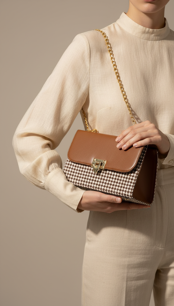 Brown Formal Shoulder Bag P55655