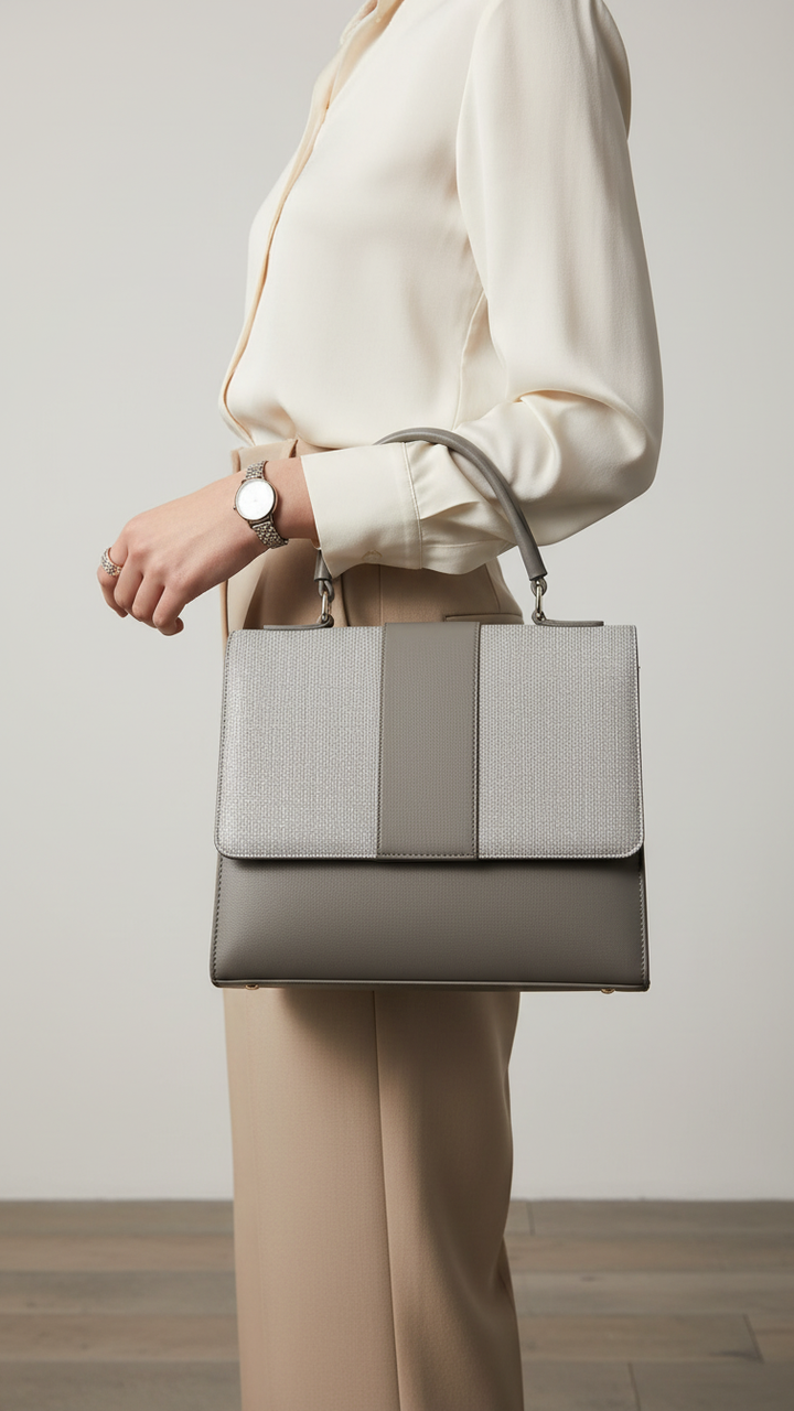 Grey Casual Shoulder Bag For Women P55692