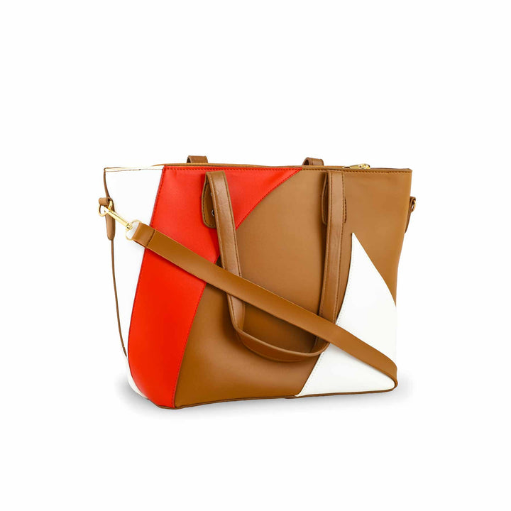 Beige Casual Shoulder Bag For Ladies P55708