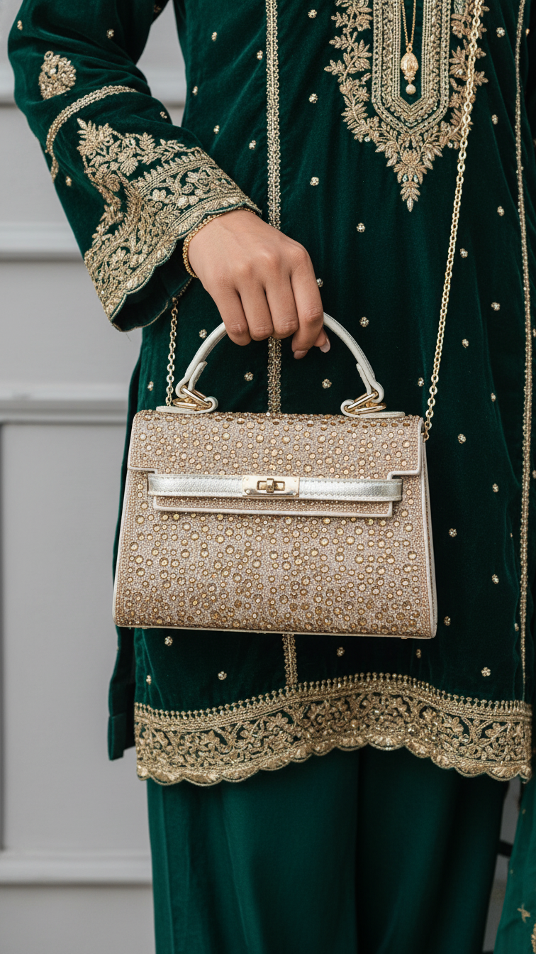 Golden Fancy Shoulder Bag P24336