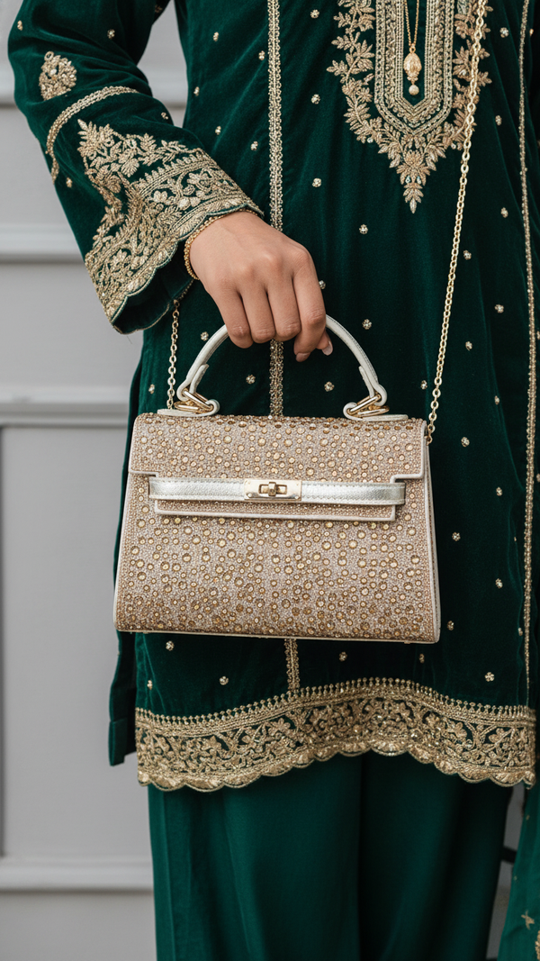 Golden Fancy Shoulder Bag P24336