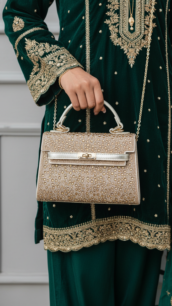 Golden Fancy Shoulder Bag P24336