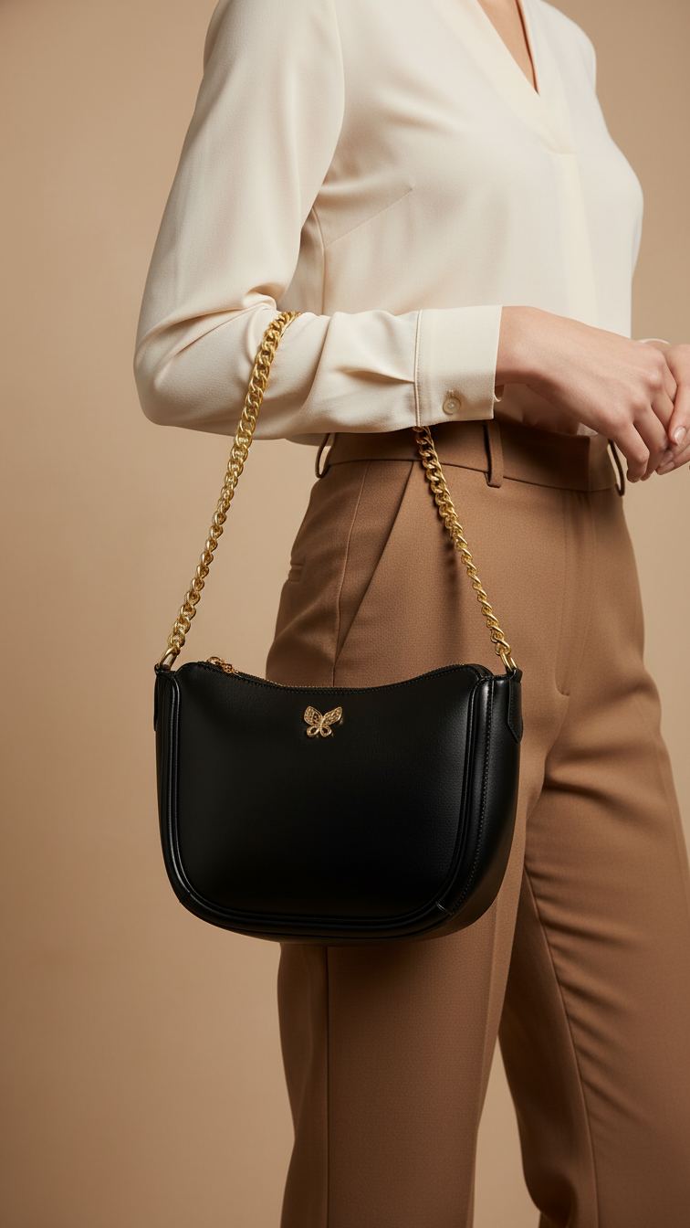 Black Casual Shoulder Bag For Women P55763