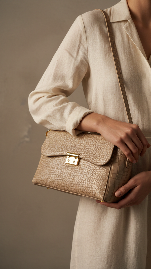 Beige Formal Shoulder Bag P55766