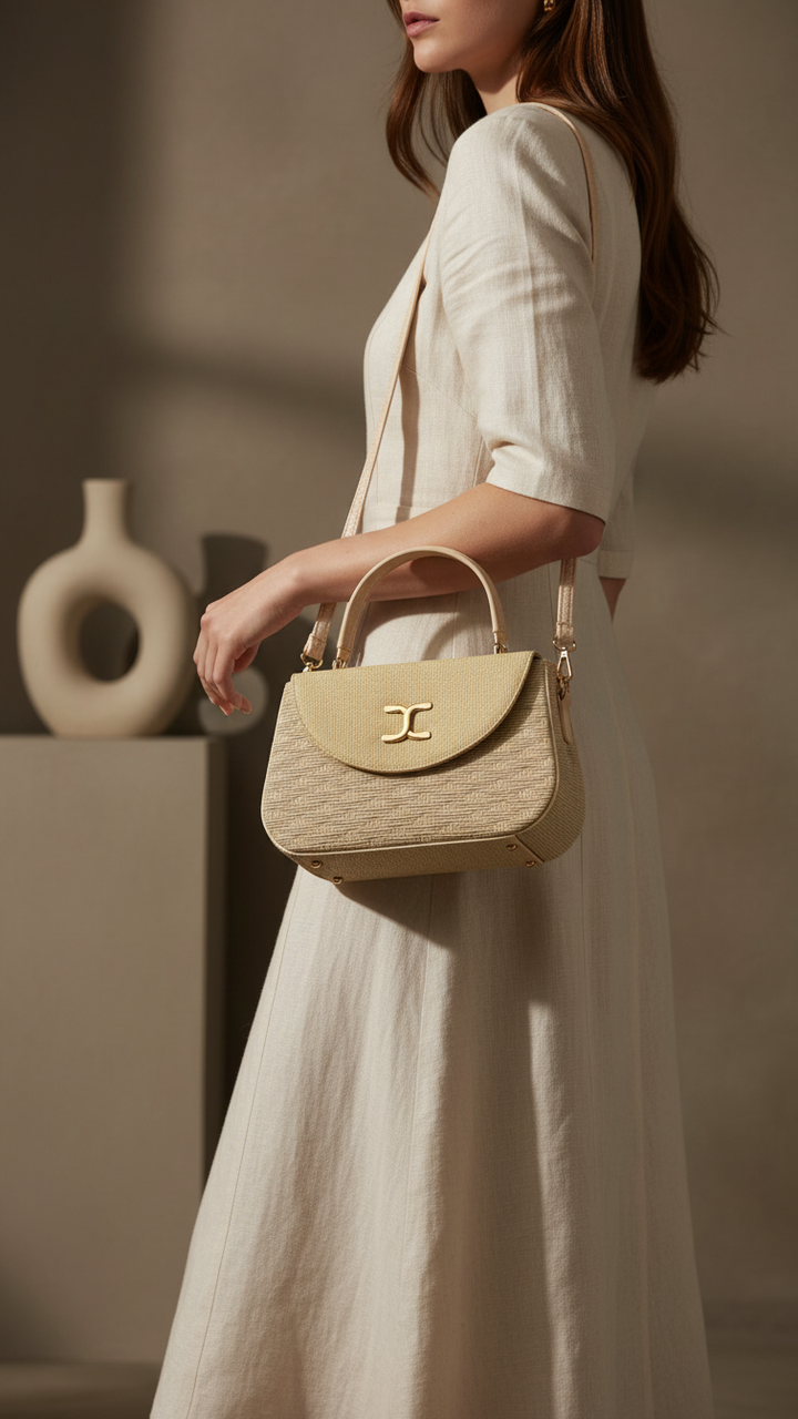 Cream Women Formal Shoulder Bag P55806