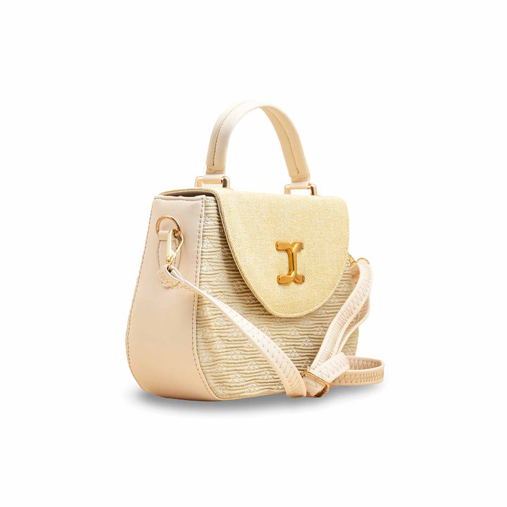 Cream Women Formal Shoulder Bag P55806