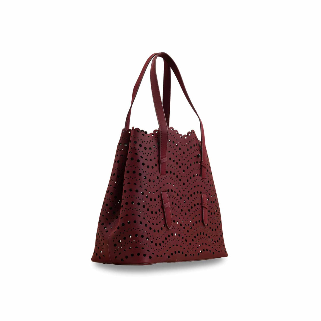 Maroon Formal Hand Bag For Ladies P55816