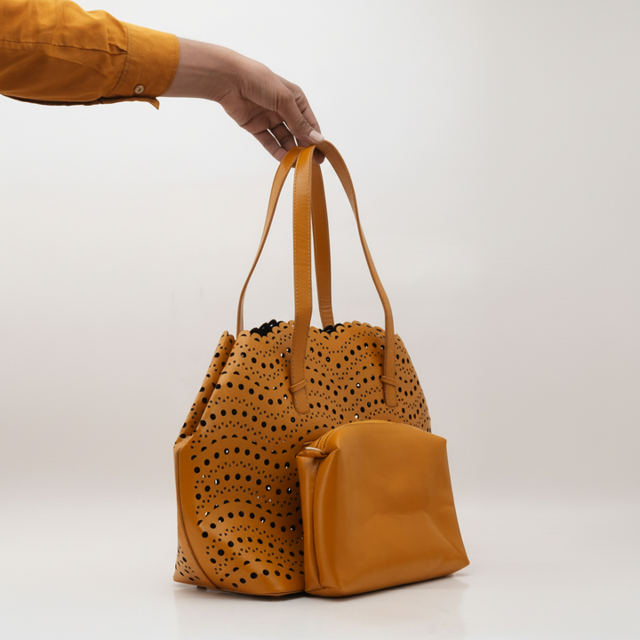 Mustard Formal Hand Bag For Women P55816