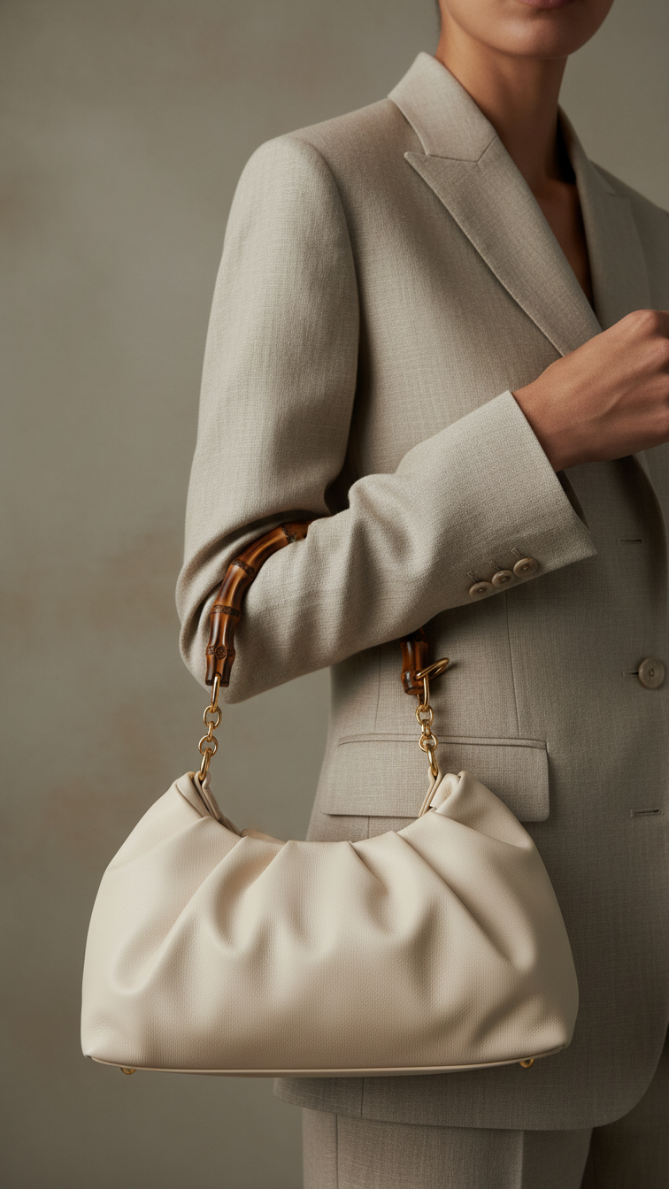 Cream Women Formal Hand Bag P55819