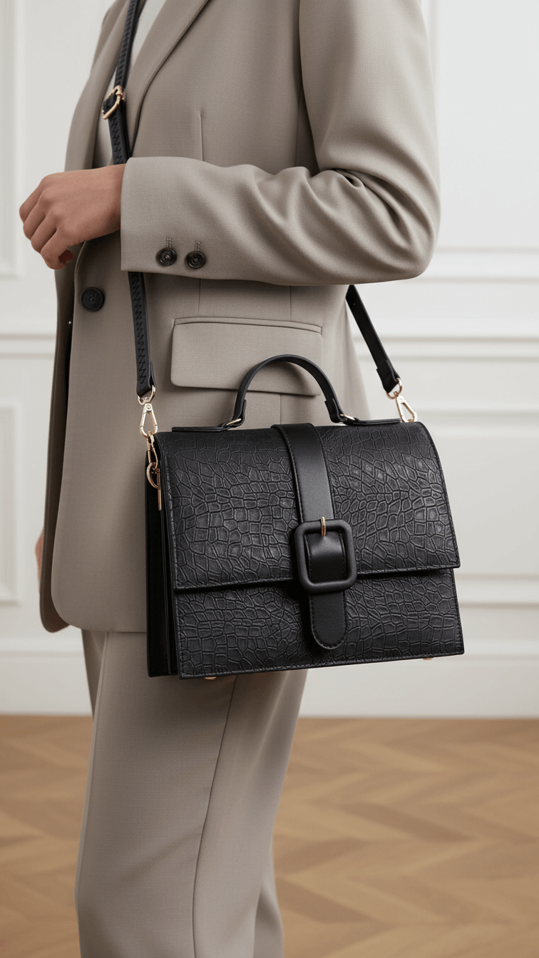 Black Casual Shoulder Bag For Women P55826