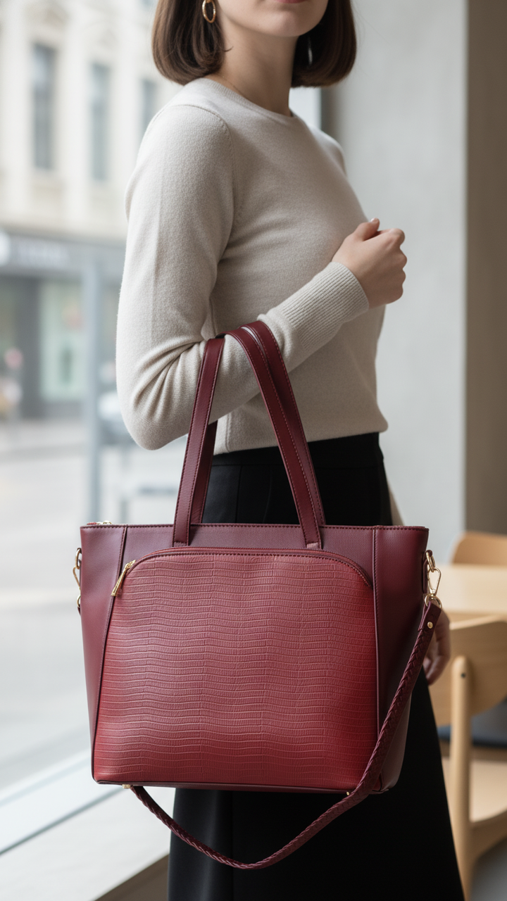 Maroon Shoulder Bag For Women P55829