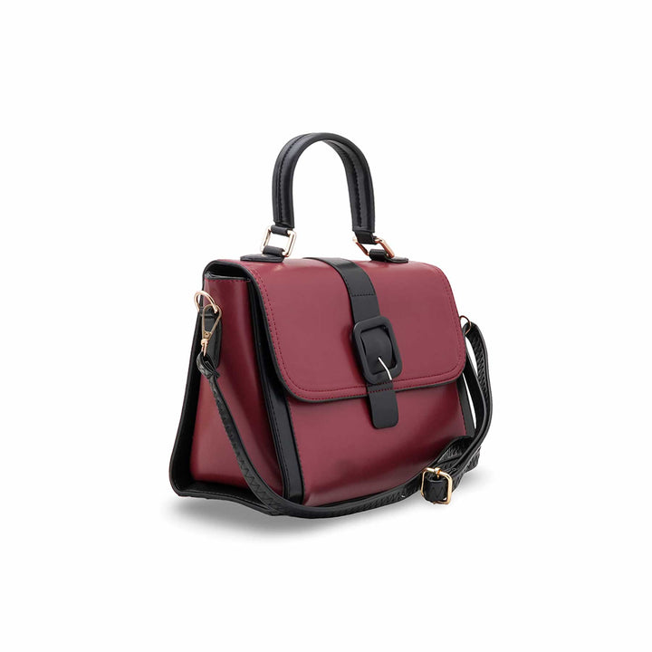 Maroon Casual Hand Bag For Women P55832