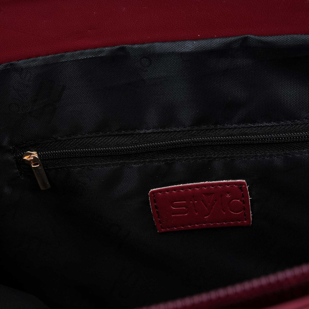 Maroon Formal Shoulder Bag For Ladies P55842
