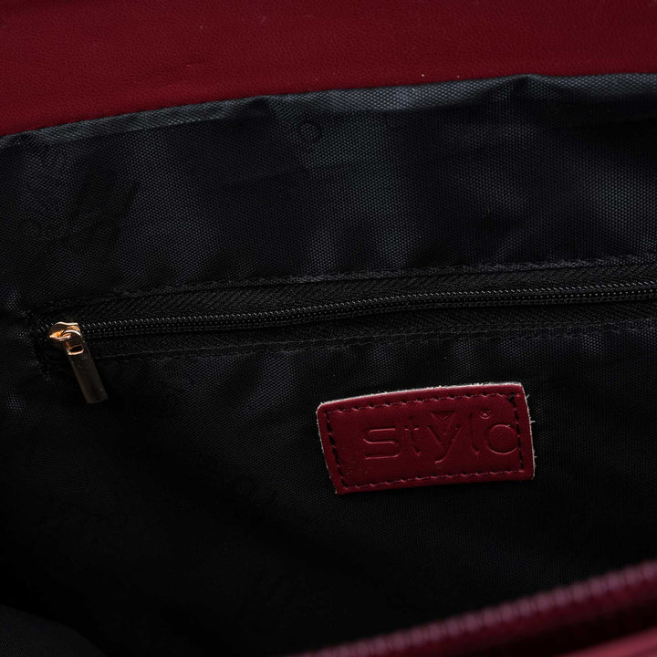 Maroon Formal Shoulder Bag For Ladies P55842