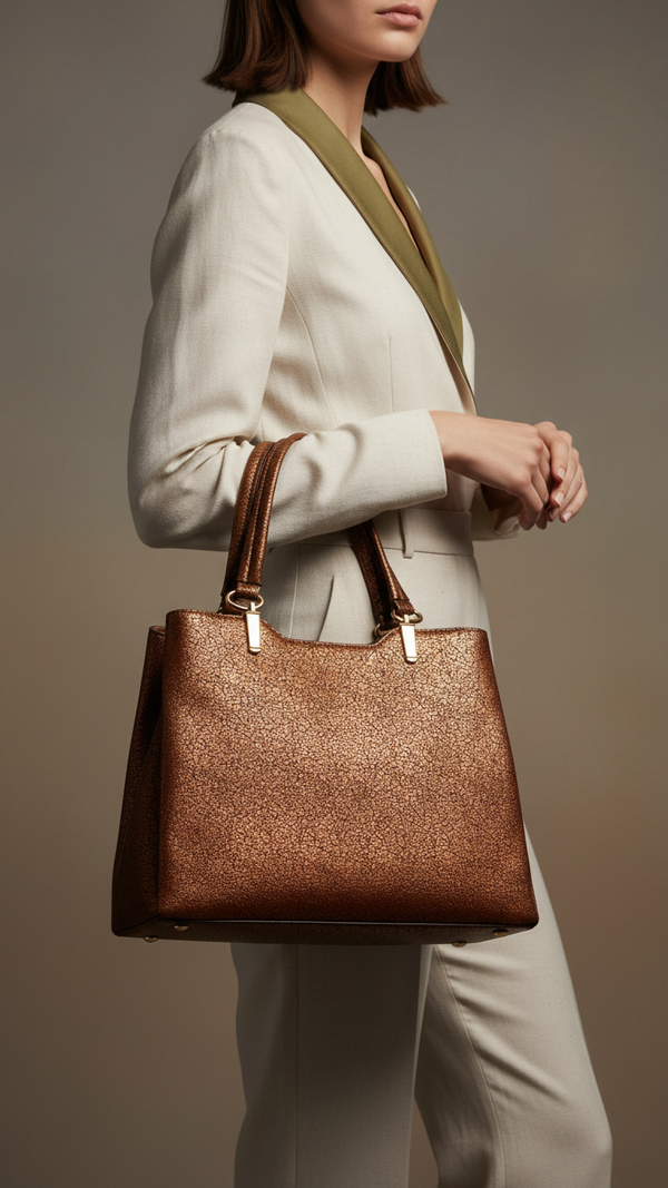 Copper Formal Hand Bag For Ladies P55845