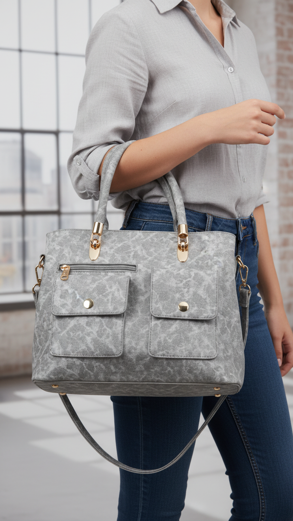 Grey Formal Hand Bag For Women P55850