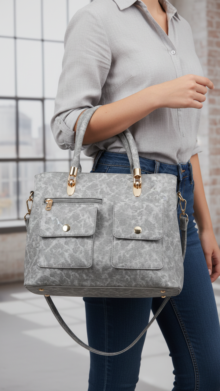 Grey Formal Hand Bag For Women P55850