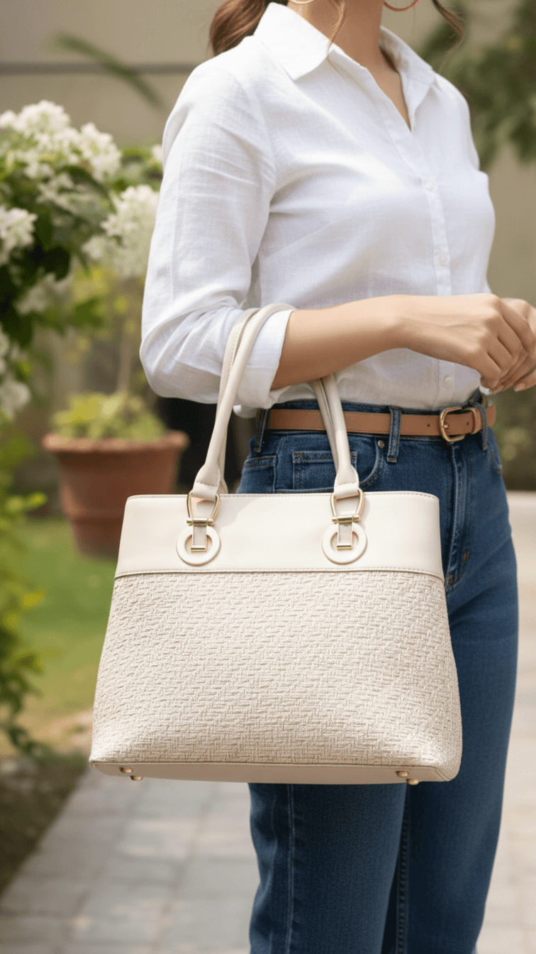 Beige Casual Shoulder Bag For Women P55854