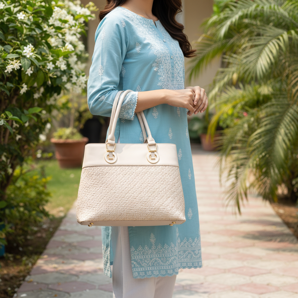 Beige Casual Shoulder Bag For Women P55854